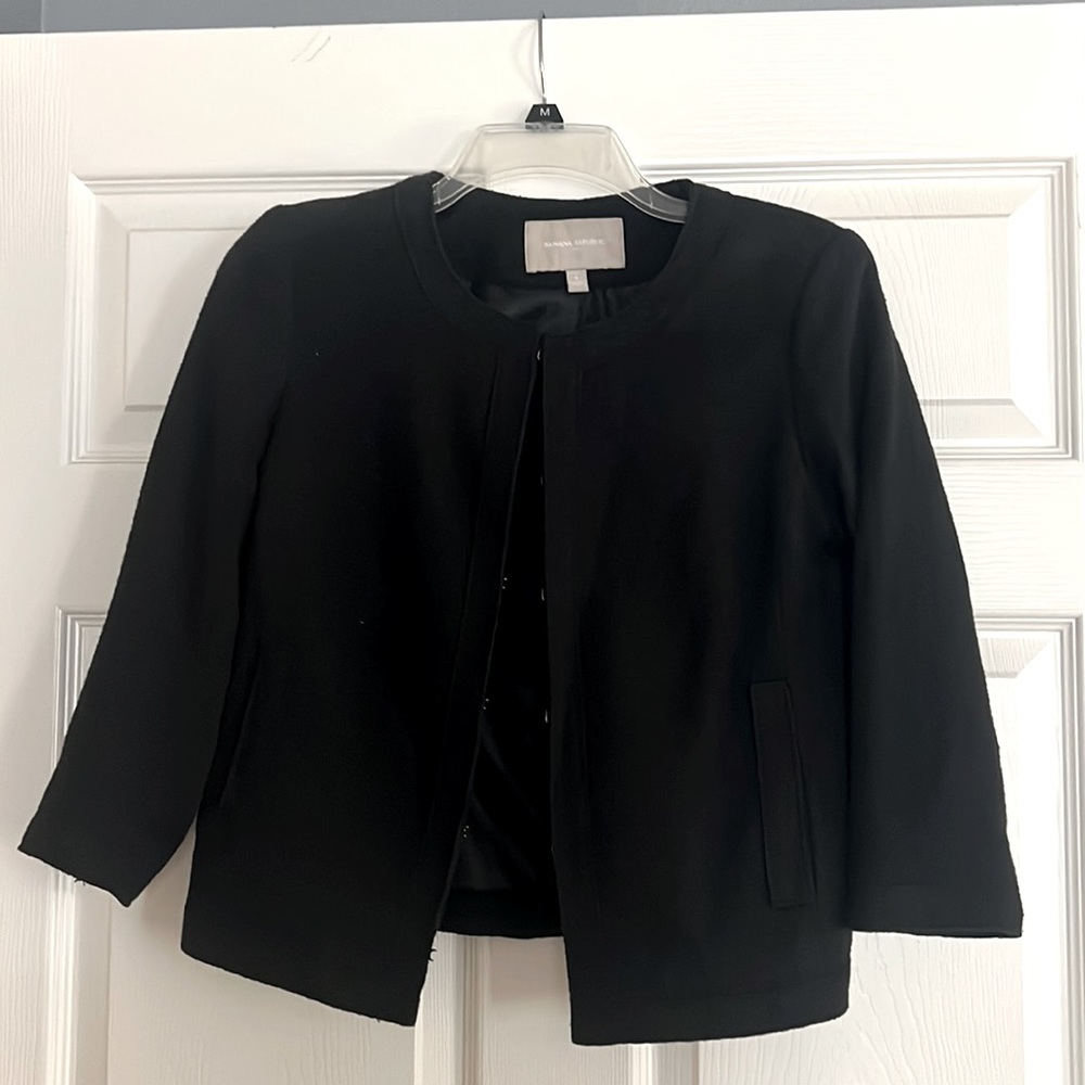 Banana Republic Black Cropped Blazer